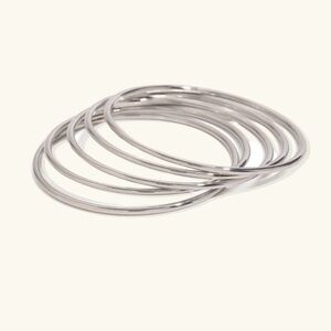 Elegant Silver and Gold Bangle Set